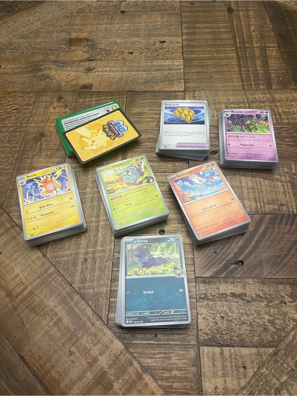 Pokémon TCG Card Lot - Assorted Stacks + Live Code Cards
